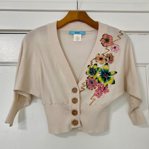 Marciano Silk Knit Cropped Cardigan - Picture 1 of 3